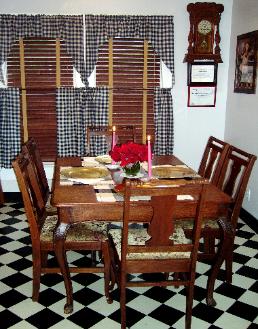 This very large kitchen has its own private dining area for your breakfast. It is one of the four dining areas that you are able to choose. This table seats up to six.