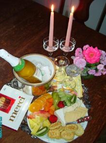 Take any Romantic package: flowers, wine, chocolate, strawberries, cheese, crackers, fruit or chocolate candies 